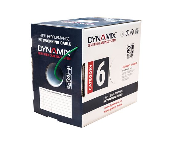 DYNAMIX 305m Cat6 Green UTP SOLID Cable Roll, 250MHz, 24AWGx4P. Dynamix — view 2