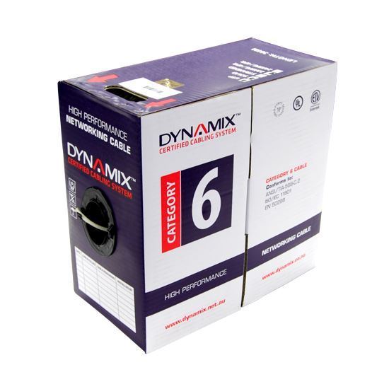 DYNAMIX 305M Cat6 Yellow UTP STRANDED Cable Roll 250MHz, Dynamix — view 2