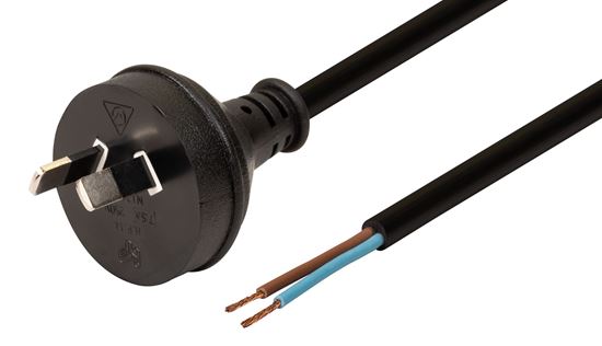 DYNAMIX 2M 2-Pin Plug to Bare End, 2 Core 0.75mm Cable, Black Colour, Dynamix — view 2
