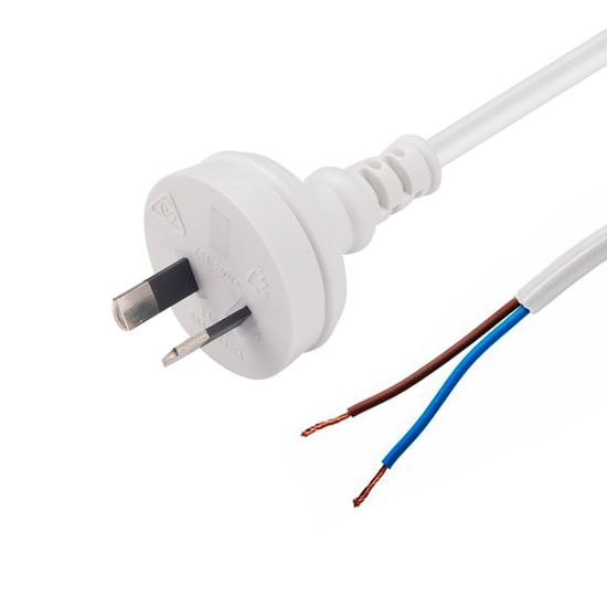 DYNAMIX 2M 2-Pin Plug to Bare End, 2 Core 0.75mm Cable, White Colour, Dynamix — view 1