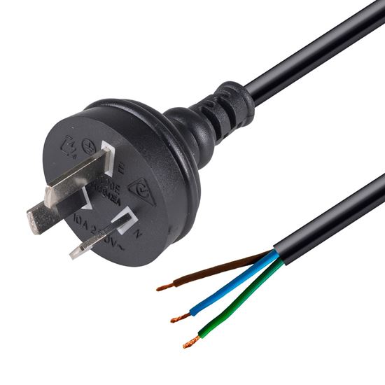 DYNAMIX 4M 3Core 1mm Bare Wire to 3-Pin Power Plug 10A Dynamix — view 2