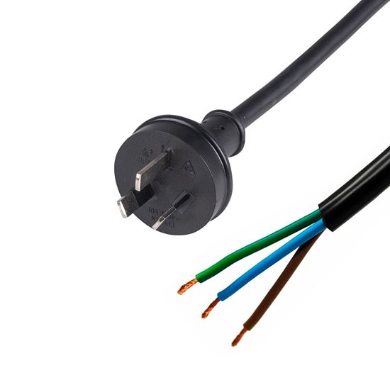 DYNAMIX 2M 3-Pin Plug to Bare End, 3 Core 1.5mm Cable, Black Dynamix — view 2