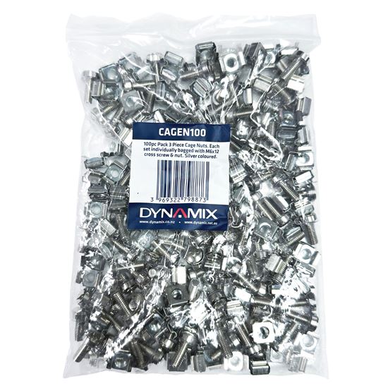 DYNAMIX 100pc Pack, 3 Piece Cage Nut, Silver, M6, Supplied loose Dynamix — view 2