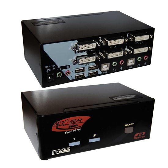 REXTRON 2 Port Dual-View DVI/USB KVM Switch with Audio,Colour Black. Rextron — view 2