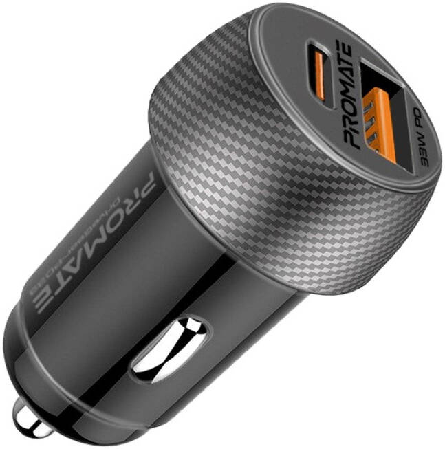 PROMATE 33W Ultra-Fast Dual Port Compact In-Car Phone Charger. Promate — view 2