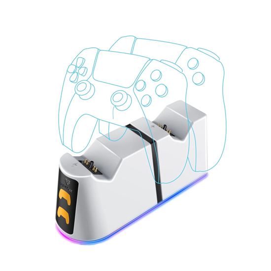 VERTUX 2-in-1 Charging Dock for PS5 DualSense Controller with RGB vertux — view 2