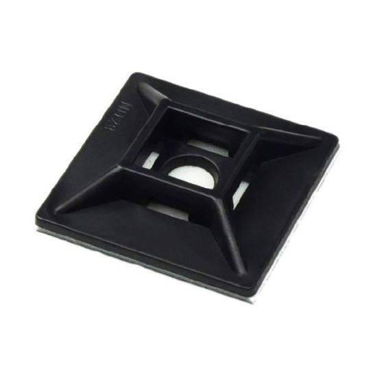 28 x 28mm Self Adhesive Black Cable Ties Mount Pack of 100 DYNAMIX — view 2