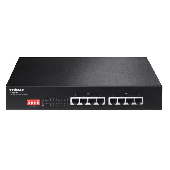 EDIMAX 8 Port 10/100 Fast Ethernet PoE+ Switch with DIP Switch. Edimax — view 2