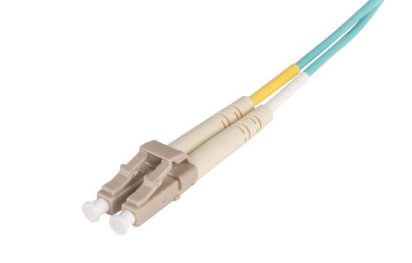 15M 50u LC/LC OM4 Fibre Lead Duplex Multimode Aqua LSZH Jacket Dynamix — view 2