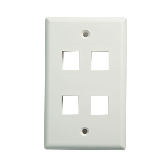 DYNAMIX Quad Port Face Plate for RJ45 110 Keystone Jacks. Dynamix — view 2
