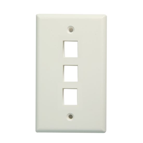 DYNAMIX Triple Port Face Plate for RJ45 110 Keystone Jacks. Dynamix — view 2