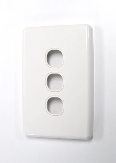 AMDEX Switch Plate ONLY. 3 Gang WPC Series Wall Face Full Cover Amdex — view 2
