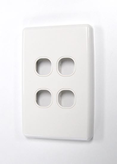 AMDEX Switch Plate ONLY. 4 Gang WPC Series Wall Face Full Cover Amdex — view 2