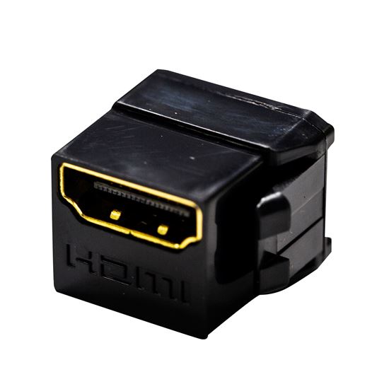 DYNAMIX HDMI 2.0 Keystone Coupler Length 19.2mm, Gold-Plated, BLACK Dynamix — view 2