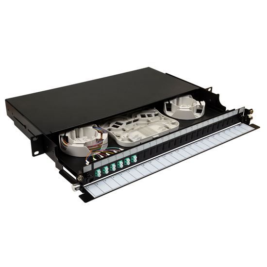 DYNAMIX 19' 1U Fibre Tray 12C LC MM FULLY LOADED w 12x LC Elite OM4 Dynamix — view 2
