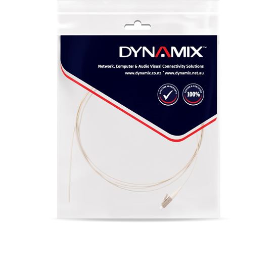 DYNAMIX 2M LC Pigtail OM3 1x Piece White, 900um Multimode Fibre, Dynamix — view 2