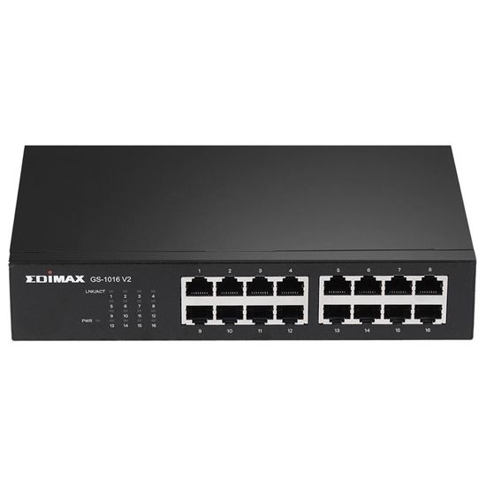 EDIMAX 16 Port 10/100/1000 Gigabit Rack-mount Unmanaged Switch. Edimax — view 2