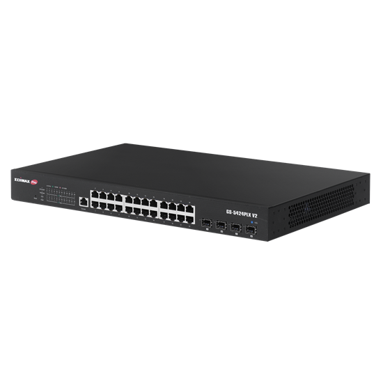 EDIMAX 24 Port Gigabit PoE+ Web Smart Surveillance Switch with 4 Edimax — view 2