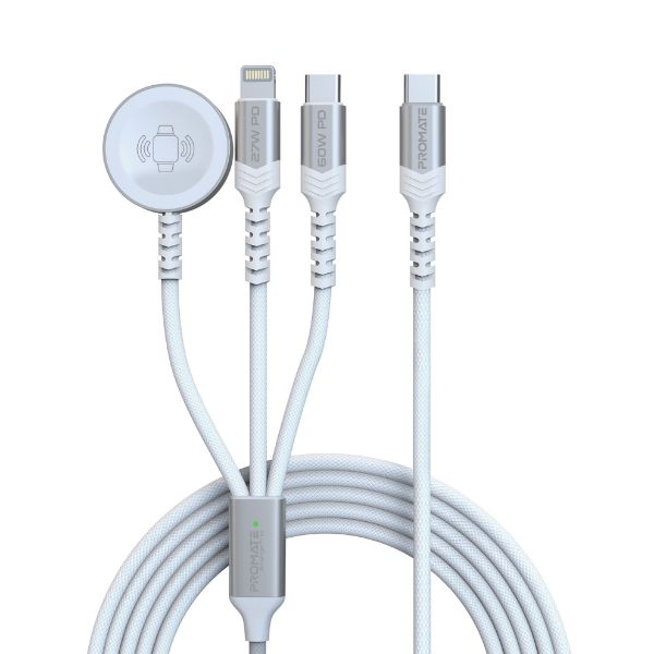 1.5M 5in1 Multi-Connector Charging Cable W/ Both USB-C & Lightning Connectors PROMATE — view 1