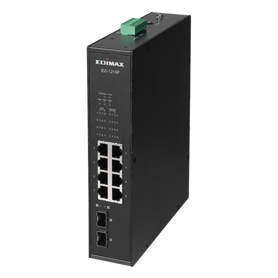 EDIMAX Industrial 10-Port Gigabit PoE+ DIN Rail Switch. 8 x Gigabit Edimax — view 2