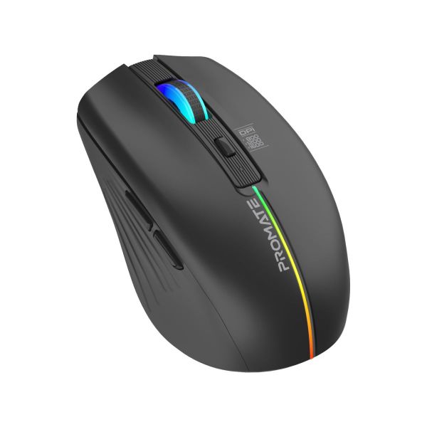 Ergonomic Wireless Optical Mouse W/ LED Rainbow Lights & 500mAh Rechargable Battery PROMATE — view 2