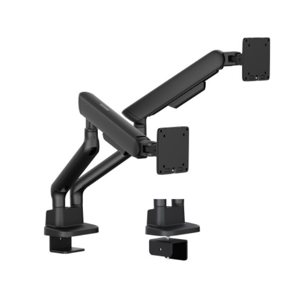17"-35" Elite Dual Screen Mechanical Spring Monitor Arm. Max Load 2x 11Kgs, Black Brateck — view 2