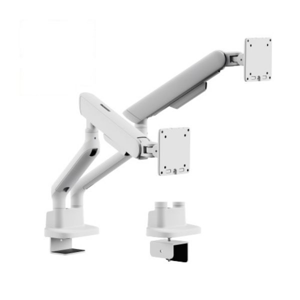 17"-35" Elite Dual Screen Mechanical Spring Monitor Arm. Max Load 2x 11Kgs, White Brateck — view 2