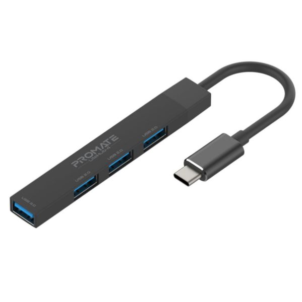 4-In-1 Ultra-Slim Multi Port Hub. USB-C & USB-A Adapter. 4x USB-A Ports Promate — view 2