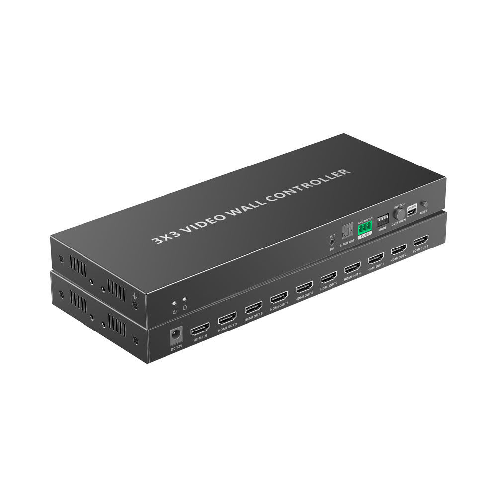 Lenkeng 3x3 HDMI Videowall Controller with 1x HDMI In & 9x HDMI Out. 4096x2160@60Hz Res (LKV109VW-V2-0) Lenkeng — view 2