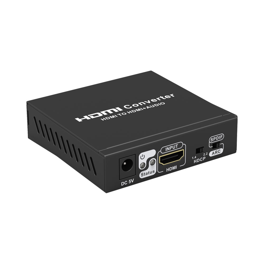 LENKENG HDMI Audio Extractor. 1x HDMI In. 1x HDMI Out. 3x Audio Out. Lenkeng — view 2