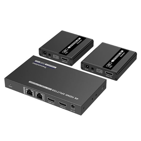 LENKENG 1-In-2-Out 4K@30Hz HDMI Extender. 1x HDMI in & 2x RJ45 out. Lenkeng — view 2