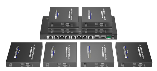 LENKENG 1-In-8-Out 4K@60Hz HDMI Extender. 1x HDMI in & 8x RJ45 out. Lenkeng — view 2