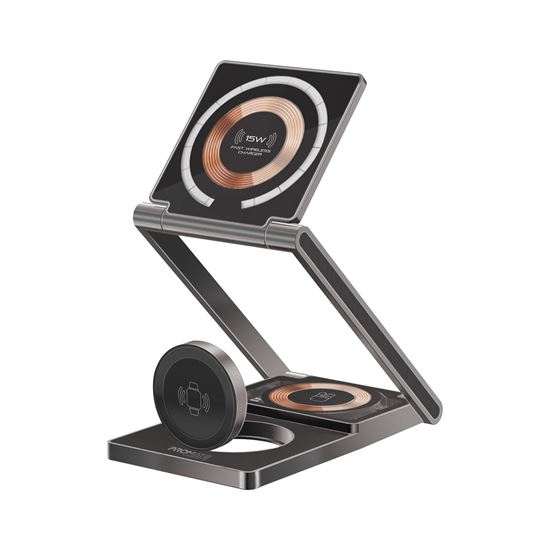 PROMATE 3-in-1 Foldable 15W MagSafe Wireless Charging Station. promate — view 2