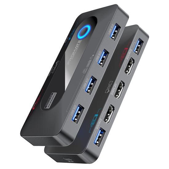 PROMATE KVM Switch with 4x USB-A 3.0 5Gbps Outputs & 4x HDMI UHD Promate — view 2