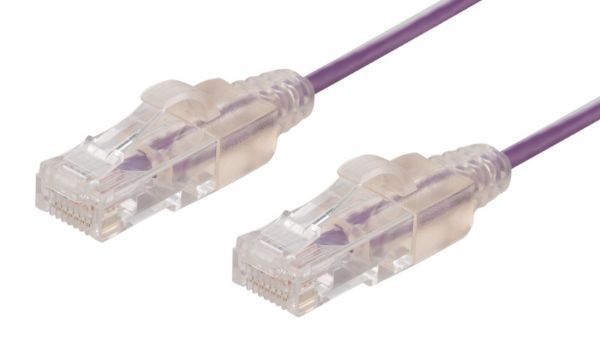 2.5m Cat6A 10G Purple UTP LSZH Patch Lead 30AWG 802.3af Unshielded Plug. Dynamix — view 2