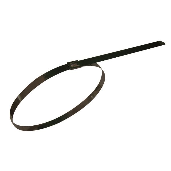 4.6 X 300mm 316L Stainless Steel Cable Ties Pack Of 100 667N/68kgs Tensile Strength POWERFORCE — view 2