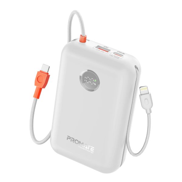 30000mAh Ultra Compact 35W SuperSpeed Power Bank Built-In USB-C & Lightning Cables. 35W Promate — view 2