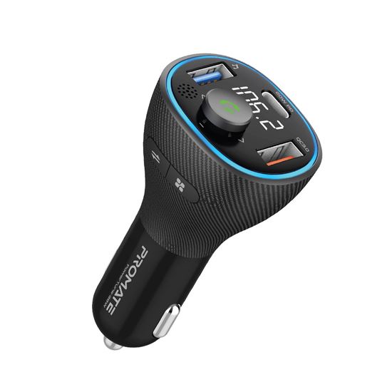 PROMATE Wireless In-Car FM Transmitter with USB-C & USB-A Promate — view 2