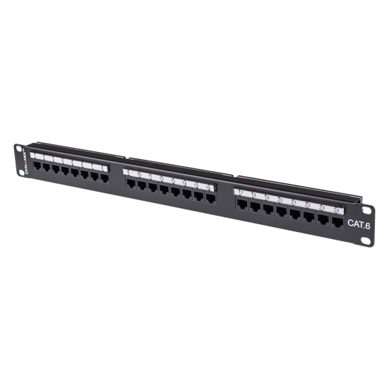 DYNAMIX 24 Port 19' Cat6 UTP Patch Panel with plastic labelling Dynamix — view 2