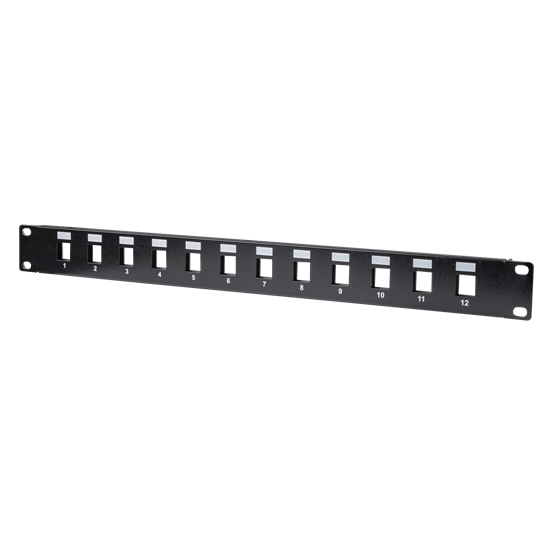 DYNAMIX 19' 12 Port Unloaded Patch Panel Keystone Inserts, 1RU Dynamix — view 2