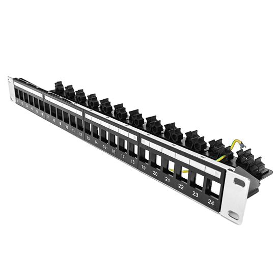 DYNAMIX 24 Port 19' 1RU STP / UTP Unloaded Keystone Patch Panel Dynamix — view 2