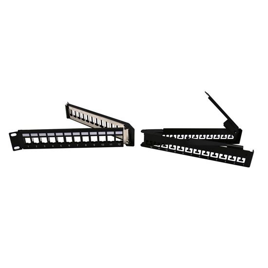 DYNAMIX 24 Port Angled Unloaded Keystone Foldable Panel. 1RU, 19' Dynamix — view 2
