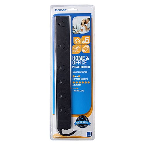 JACKSON 6-Way Powerboard with surge & overload protection. 1m Jackson — view 2