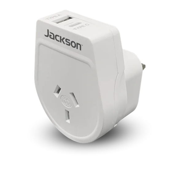 JACKSON Slim Outbound Travel Adaptor 1x USB-A and 1x USB-C Jackson — view 2
