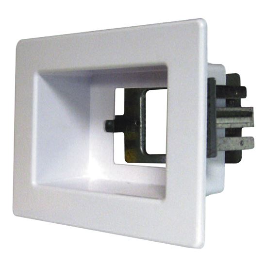 RECESSED Single White Wall Box. 1x GPO Slot, Stud Mount or Floating Recessed — view 2