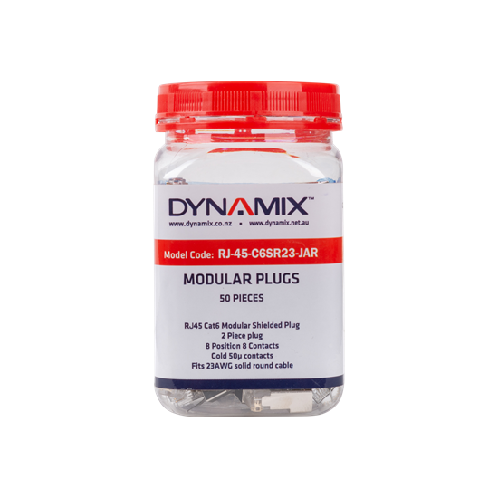 DYNAMIX RJ45 Cat6/6A/7 23AWG Solid Shielded Round Modular Plug. 50pc Dynamix — view 2