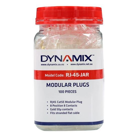 DYNAMIX RJ45 Plug 100pc Jar, 8P8C Modular Plug (Flat, Stranded). Dynamix — view 2