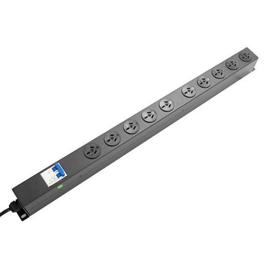 DYNAMIX 10 Outlet Vertical Power Rail (10A) with 6kA C-Curve MCB Dynamix — view 2