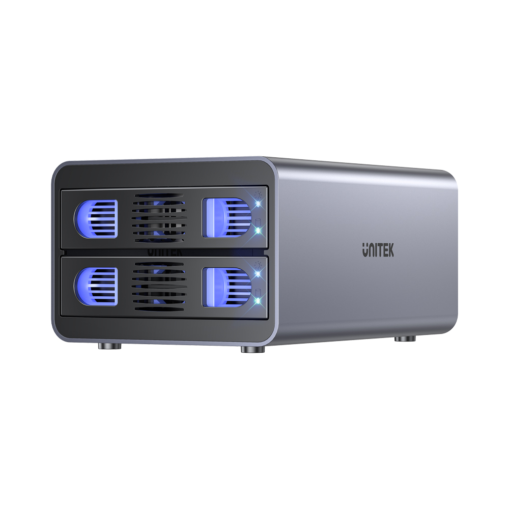 UNITEK 2-Bay USB-C RAID External HD Enclosure. Supports RAID 1 Unitek — view 2