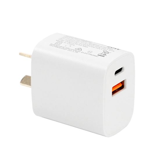 DYNAMIX 20W USB-C + QC3.0 USB-A Universal Compact USB Wall Charger. Dynamix — view 2